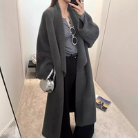 Winter New Style Französisch-Stil Imitation Nerz Samt lange Strickjacke für Frauen, lose und faule große Revers Pullover Jacke
