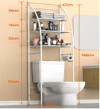 Étagère <span class=keywords><strong>de</strong></span> rangement sur les toilettes à 3 niveaux en acier au carbone métallique, gain <span class=keywords><strong>de</strong></span> place, étagère <span class=keywords><strong>de</strong></span> <span class=keywords><strong>salle</strong></span> <span class=keywords><strong>de</strong></span> <span class=keywords><strong>bain</strong></span> pour buanderie, lavabo, support au sol - Product Image 6