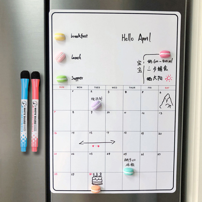 Суперпрочная Магнитная еженедельная планировщик Magtoon, магнитная белая доска, доска для сухого стирания, мягкая магнитная доска для холодильника, рулон листов