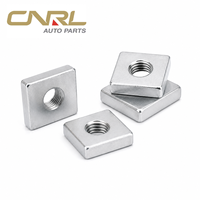 White Zinc Plated Metric M3-M8 Square Nut Carbon Steel Internal Thread Thin Square Nut for Machinery Furniture Assembly