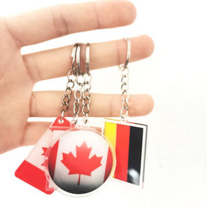 Llavero con Colgante Publicitario de Bandera Americana y Logotipo Mundial de Canadá y Alemania, Pequeño Regalo - Product Image 1