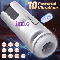Männlicher Masturbator Taschenmuschi Sexspielzeug mit 10 Vibrationsmodi 7 Stoß- und Rotationsmodi Erwachsenen-Sexspielzeug Penispumpe Sexmaschine