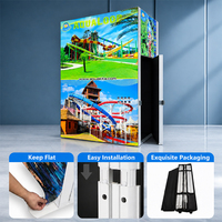 Espositore Portatile in Alluminio Economico e Personalizzabile con Illuminazione e Insegna per Eventi di Marketing