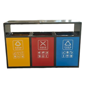 Garbage <strong>Bin</strong> Box 3 <strong>Bins</strong> <strong>Cover</strong> Steel Professional Manufacture Custom Three Separate Waste <strong>Bins</strong> for Sale - Product Image 6