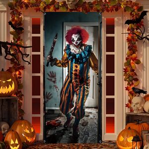 Cubierta de Puerta con Diseño de Máscara de Hockey, Decoración para Fiesta de <span class=keywords><strong>Halloween</strong></span> del Viernes 13, Pancarta de Puerta con Diseño de Película de Terror, Pancartas Colgantes Personalizables - Product Image 4
