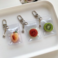 Zomerse frisse meisjesachtige hartvormige telefoonhanger fruit sleutelhanger appel perzik peer watermeloen kleine vork hanger voor dagelijkse handtas styling