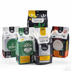 Ocho bolsas de plástico personalizadas con fondo plano y sellado lateral, para envasar proteína en polvo, granos de café, frutas, cereales, con cierre hermético. - Product Image 3