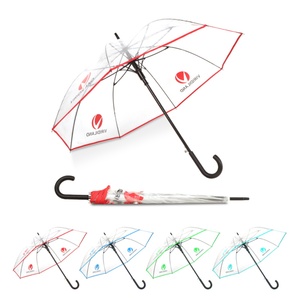 Easy Grip Straight Handle Manual Clear PVC Panel Bubble <b>Umbrella</b> Adults-Business Gifts Modern Customized Color Lightweight 97cm - Product Image 3