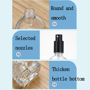 Desain baru botol parfum mewah kosong 50 ml botol parfum semprot kaca bening dengan tutup - Product Image 3