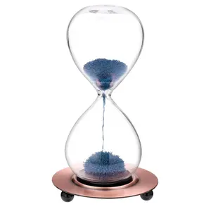 OEM Produktion Messing Runde Basis Blue Sand Glas Timer Sanduhr