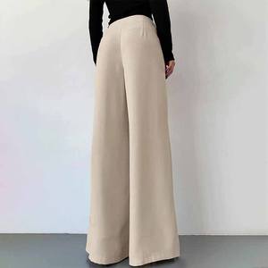 Özel resmi kadın pantolonları ve pantolon yüksek bel gevşek geniş bacak pantolon takım elbise - Product Image 2