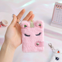 Mini Cuaderno de Peluche con Diseño de Unicornio, Lindo Cuaderno Infantil para Escribir, Colgante