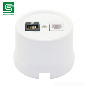 <span class=keywords><strong>Prise</strong></span> en céramique TEL & <span class=keywords><strong>Internet</strong></span> RJ11 RJ45 pour villas et hôtels européens - Product Image 2