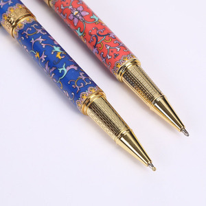 Bolígrafo de Metal con Patrón Floral Esmaltado Chino, Estilo Oriental Vintage, Bolígrafo de Regalo para Negocios de Lujo, Recuerdo - Product Image 3