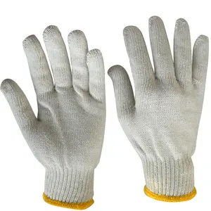 cheap price natural white cotton working glove 35g
