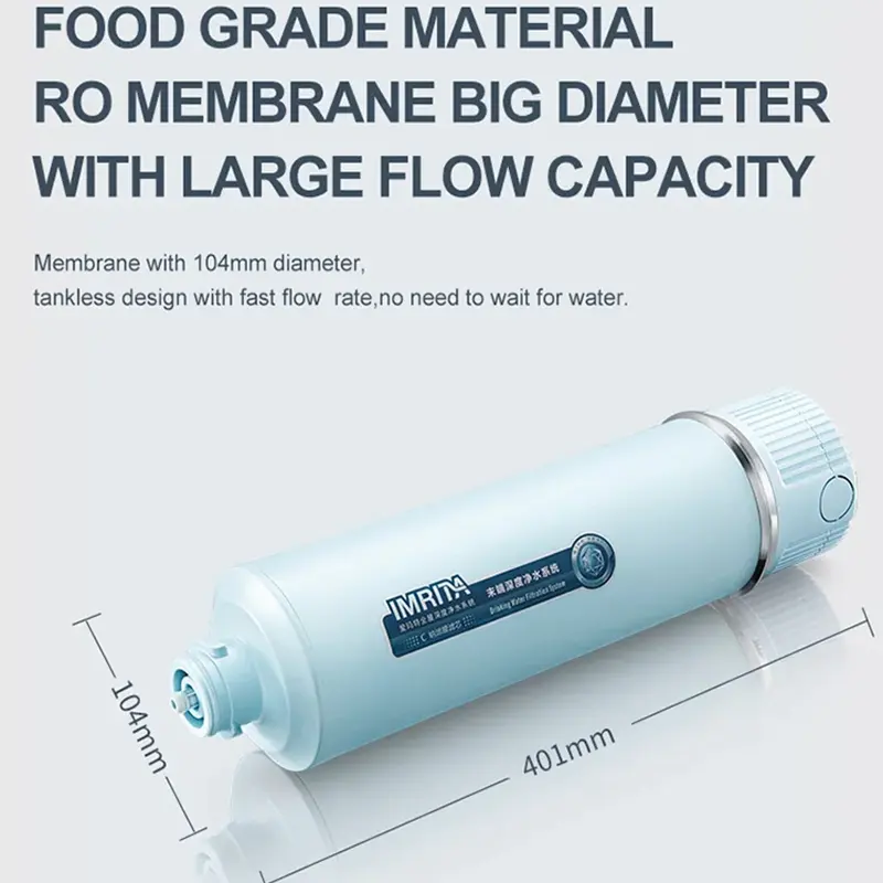 IMRITA新しいデザイン800GPD高速逆浸透RO浄水器システムdepuratore d acqua for Under Sink
