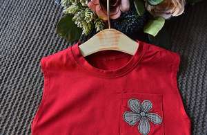 Ensemble de 2 pièces pour filles, t-shirt sans manches en coton et jupe à carreaux, vêtements pour enfants en provenance de Chine - Product Image 3