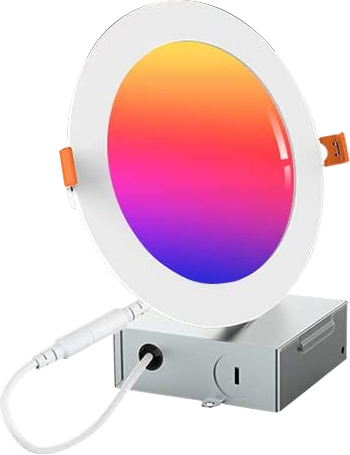 ETL 6 Inch LED RGB Smart Slim Recessed Downlight WiFi APP Control Changeable White 2700K - 5000K Canless Lighting