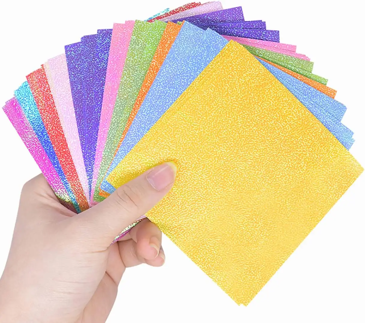Factory Glitter Origami Paper, Colored Origami Sparkly Paper Premium Craft Origami for DIY Puncher Gift Box Wrapping