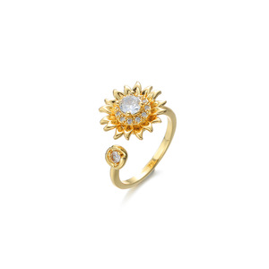 <span class=keywords><strong>Collar</strong></span> con colgante <span class=keywords><strong>giratorio</strong></span> de <span class=keywords><strong>girasol</strong></span> de circonita cúbica, anillo de flor abierta, spinner antiestrés, <span class=keywords><strong>collar</strong></span> de <span class=keywords><strong>girasol</strong></span> en forma de corazón - Product Image 4