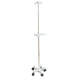 Thickened ABS adjustable IV stand, mobile with wheels, four hooks, five legs, portable IV drip bottle with plum blossom design. - Product Image 4