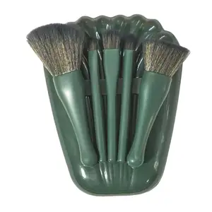 Wholesale Mini Portable Professional Vegan Cosmetic Brush Kit 5pcs Travel Makeup Brush Set For Foundation And Concealer