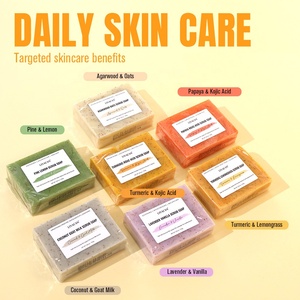 Zitronen-Kurkuma + Kojisäure Gesichts-Peeling-Seife zur Aufhellung Dunkler Flecken, Whitening und Exfoliation - Product Image 3