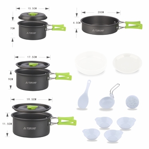 STARCAMP <span class=keywords><strong>Set</strong></span> di Pentole Portatili in Alluminio Anodizzato per <span class=keywords><strong>4</strong></span> Persone, Kit da Campeggio con Padelle per Escursioni e Viaggi, Compatibile con Fornelli a Gas - Product Image 3