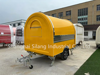 Remolque de Comida Multifuncional MAICHE de Fibra de Vidrio SL-6 Personalizado en Amarillo con Dos Ventanas, Carrito de Comida Rápida, Barra Móvil, Fácil de Montar