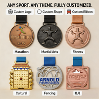 Médailles de sport en alliage de zinc pour marathon, design personnalisé en 3D, dorées, avec découpe et impression, et ruban de suspension – Vente en gros