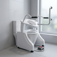 Chaise de transfert pour soins à domicile combinée avec chaise-commode et élévateur de siège de toilette