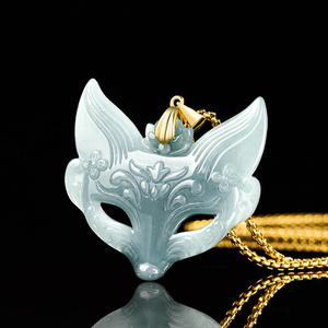 หยกธรรมชาติจิ้งจอกเก้าหางหยกน้ำเงินจี้เงิน S925 ฝังเงิน UNISEX เครื่องประดับสร้อยคอการออกแบบดั้งเดิม D1036/D1072 - Product Image 2