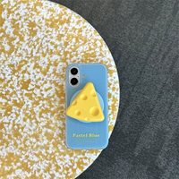 Support magnétique amusant en forme de fromage jaune pour téléphone, avec charge rapide, support extensible et fixation pour lit, compatible pour regarder des vidéos