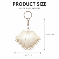 Porte-clés en cuir PU en forme de coquillage mignon, breloque pendentif, accessoire de décoration de sac DIY, porte-clés, cadeau pour femme
