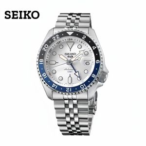 Montre de sport de luxe pour homme, bracelet à cinq maillons, mouvement NH35, verre saphir, aiguille GMT, modèle bicolore, acier inoxydable - Product Image 1