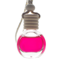 Diffuseur de parfum suspendu pour voiture, flacon vide en verre de 8 ml avec bouchon rond en bois pour aromathérapie