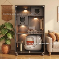 Vente directe usine – Nouvelle villa pour chat moderne en bois massif multicouche, arbre à chat d'intérieur avec lit intégré et maison pour animaux, toutes saisons