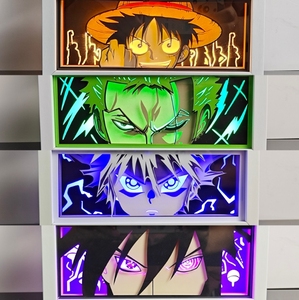 Caja DE LUZ DE Anime 3D Popular, lámpara de tallado de papel de una pieza, artesanías de madera para Decoración de mesa, regalo para Shopify, triangulación de envíos - Product Image 1