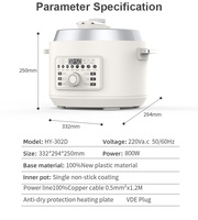 Cuisinière multifonction portable programmable de 3 L pour la maison, cuisinière à pression électrique avec minuterie programmable 24 h et niveau de pression réglable
