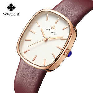 Orologio al Quarzo Elegante Retrò da Donna WWOOR 8881, Quadrante Piccolo Quadrato con Vetro Squisito, Impermeabile, Cinturino in Pelle, Stile Business - Product Image 1