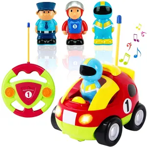 חשמלי Rc מכוניות Rc קריקטורה מירוץ להיסחף מכונית עם רדיו מבוקר צעצועי עם מוסיקה ואורות עבור תינוק פעוטות ילדים