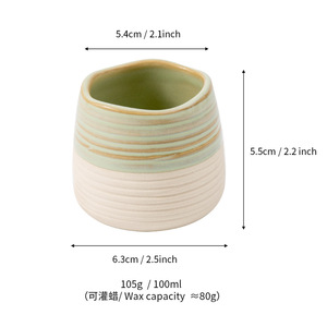 Vaso de cerámica personalizado para velas, contenedor redondo vacío para velas aromáticas, uso como regalo DB2802 - Product Image 5