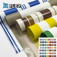 Rouleau de bâche tissée rayée en PVC FLFX, antistatique, imperméable, protégée contre les UV, toile d'auvent pour terrasse, abri contre la pluie