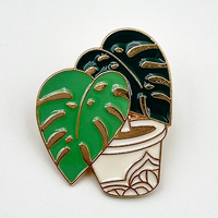 OEM/ODM insigne métallique de plante succulente en pot de dessin animé épinglettes design personnalisé pour souvenir de jardin botanique traditionnel