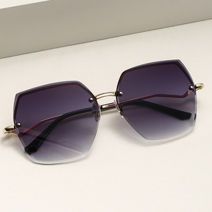Rimless <b>Sunglasses</b> Metal Frame UV400 Protection <b>Gradient</b> Lens Unisex Fashion Street Style - Product Image 2