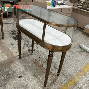 High-End Retail Jewelry Display Cabinet Modern Wooden Glass LED Lighting Metal Boutique Showcase Interior Display Stand - Product Image 4