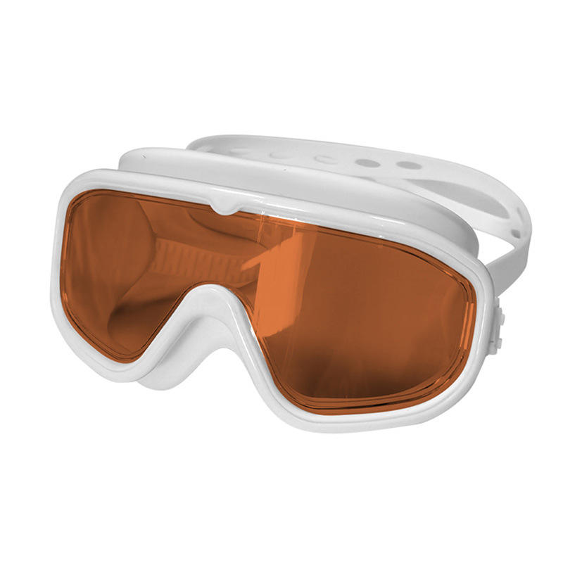 แว่นตาว่ายน้ำกรอบใหญ่สีน้ำเงิน เลนส์สีน้ำตาล (บรรจุในถุง OPP)