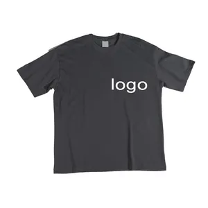 Personaliza tu propio logotipo de marca camiseta bordada DTG impresión en blanco camiseta con etiqueta peso pesado 260 GSM hombres camisetas