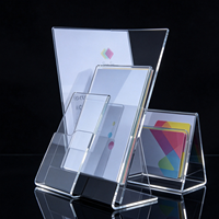 Support de menu de table en acrylique transparent, double face, avec logo personnalisé, pour restaurant et commerce de détail
