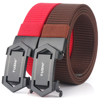 Ceinture de sport de plein air tactique pour hommes 3.5cm Stretch automatique métal toile polyester tendance cent nylon pour pantalon de golf